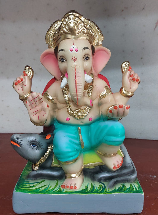 10" Mushak Ganesh Idol